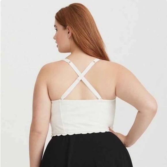 NWT Torrid Black and White Scalloped Tankini ~14W - Picture 3 of 5